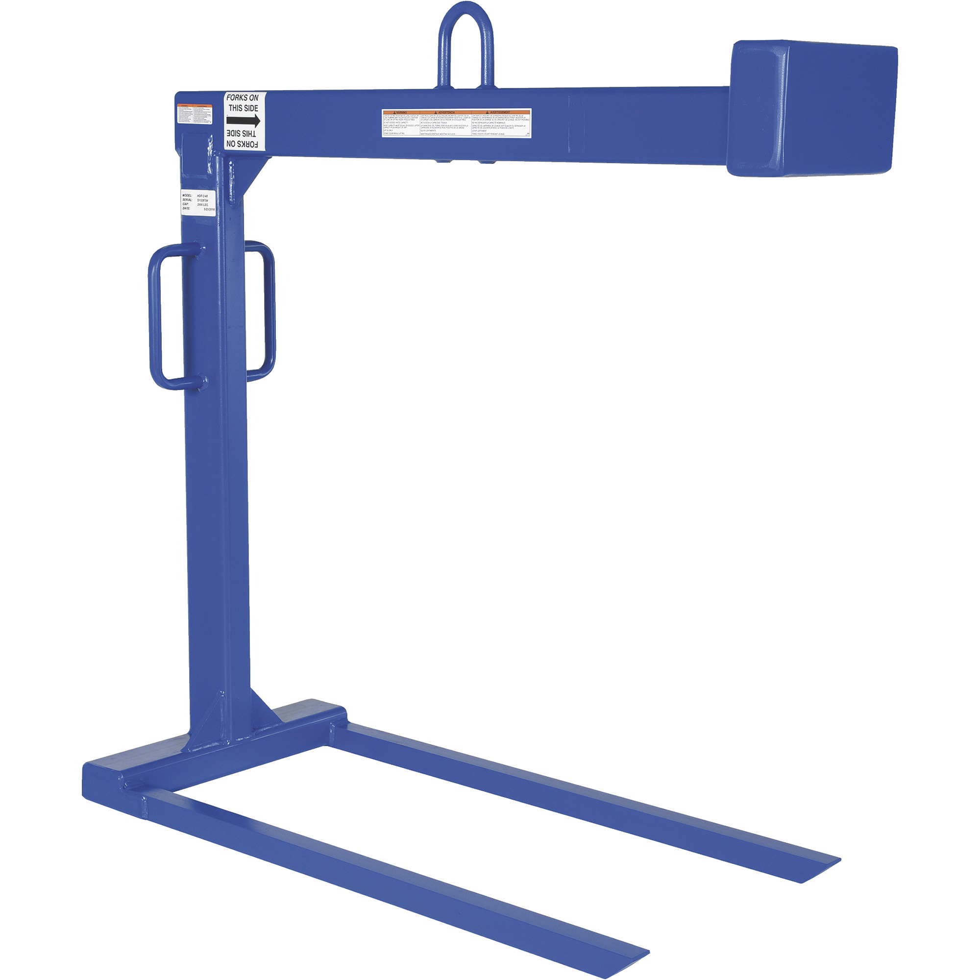 Vestil Pallet Lifter - 2000-Lb. Capacity, 48in.L x 2in.W x 2in.H Forks, Solid Steel, Model# HDP-2-48
